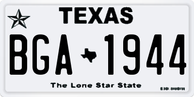 TX license plate BGA1944