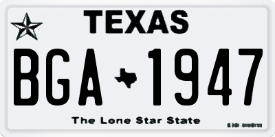TX license plate BGA1947