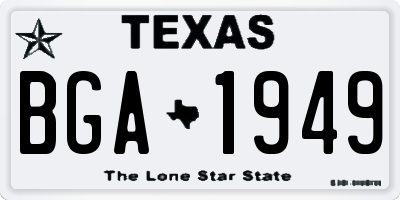 TX license plate BGA1949