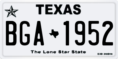 TX license plate BGA1952