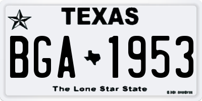 TX license plate BGA1953