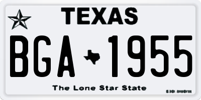 TX license plate BGA1955
