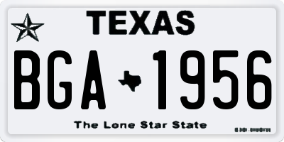 TX license plate BGA1956