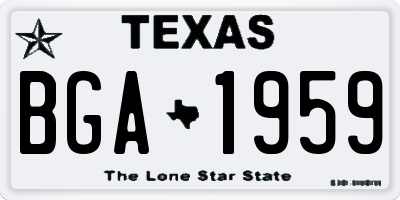 TX license plate BGA1959