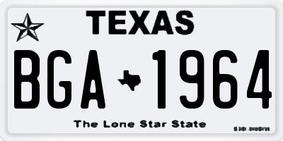 TX license plate BGA1964