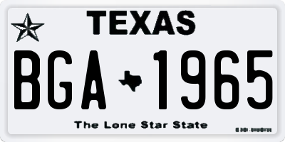 TX license plate BGA1965