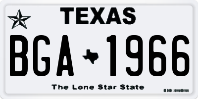 TX license plate BGA1966