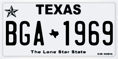 TX license plate BGA1969