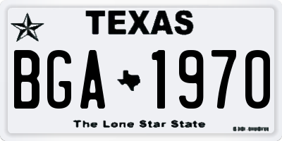 TX license plate BGA1970