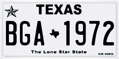 TX license plate BGA1972