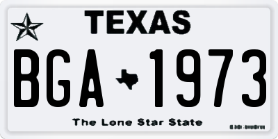 TX license plate BGA1973
