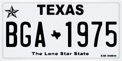 TX license plate BGA1975