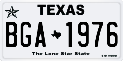 TX license plate BGA1976