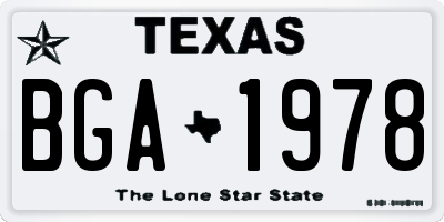 TX license plate BGA1978