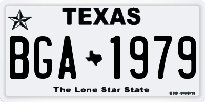 TX license plate BGA1979
