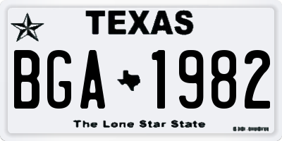 TX license plate BGA1982