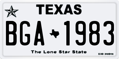 TX license plate BGA1983