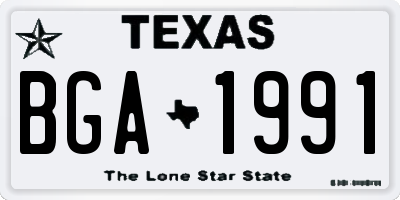 TX license plate BGA1991