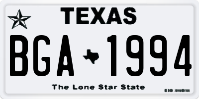TX license plate BGA1994