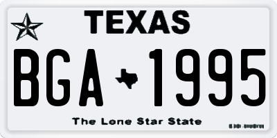 TX license plate BGA1995