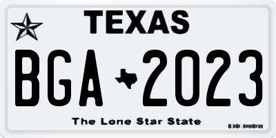 TX license plate BGA2023