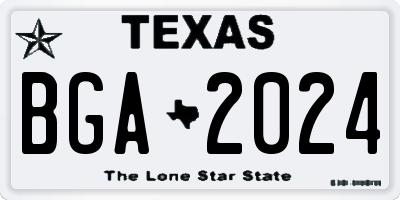 TX license plate BGA2024