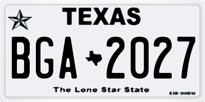 TX license plate BGA2027