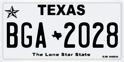 TX license plate BGA2028