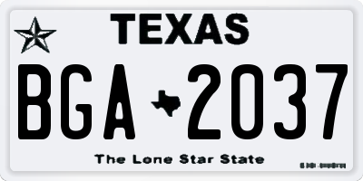 TX license plate BGA2037