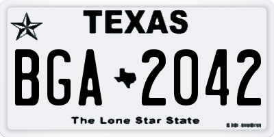 TX license plate BGA2042