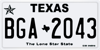 TX license plate BGA2043