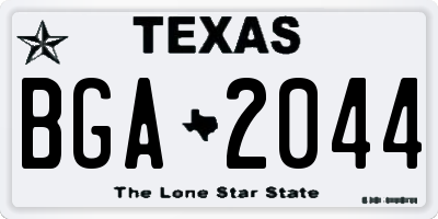TX license plate BGA2044