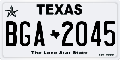 TX license plate BGA2045