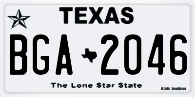 TX license plate BGA2046