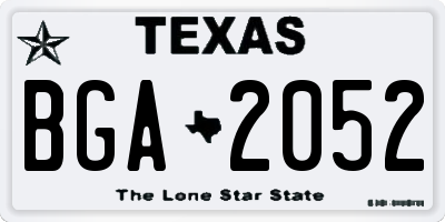 TX license plate BGA2052