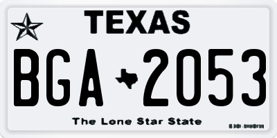 TX license plate BGA2053