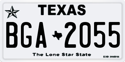 TX license plate BGA2055