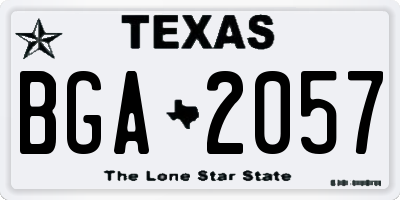 TX license plate BGA2057