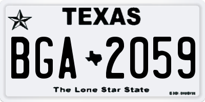 TX license plate BGA2059