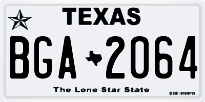 TX license plate BGA2064