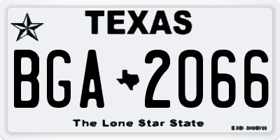 TX license plate BGA2066