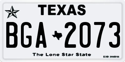 TX license plate BGA2073