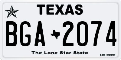 TX license plate BGA2074