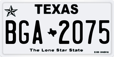 TX license plate BGA2075