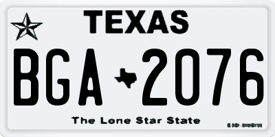 TX license plate BGA2076
