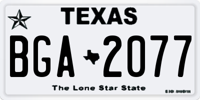 TX license plate BGA2077