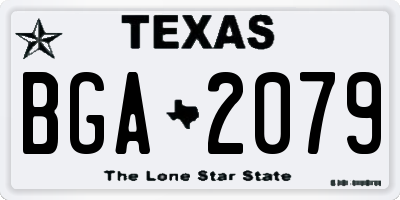 TX license plate BGA2079