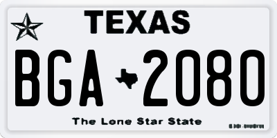 TX license plate BGA2080