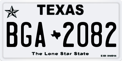 TX license plate BGA2082