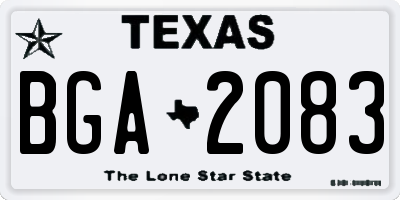 TX license plate BGA2083